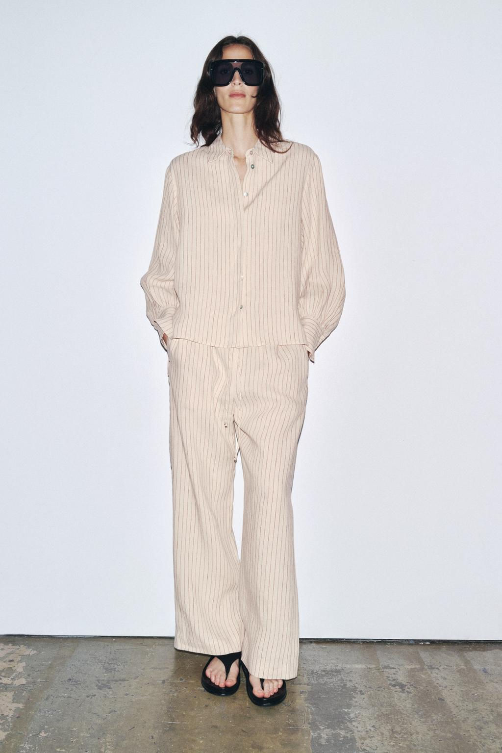 ZW COLLECTION 100% LINEN TROUSERS - Zara фото 5