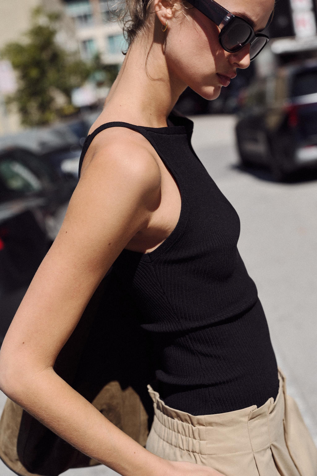 TOP HALTER PUNTO RIB / Negro - Zara фото 5