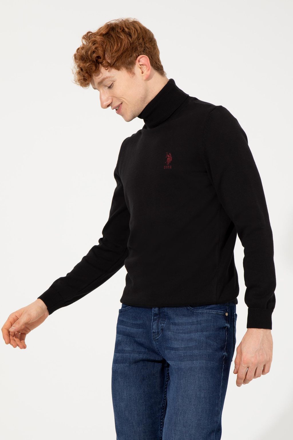 U. S. Polo Assn Мужской черный базовый свитер - U.s. polo assn фото 3