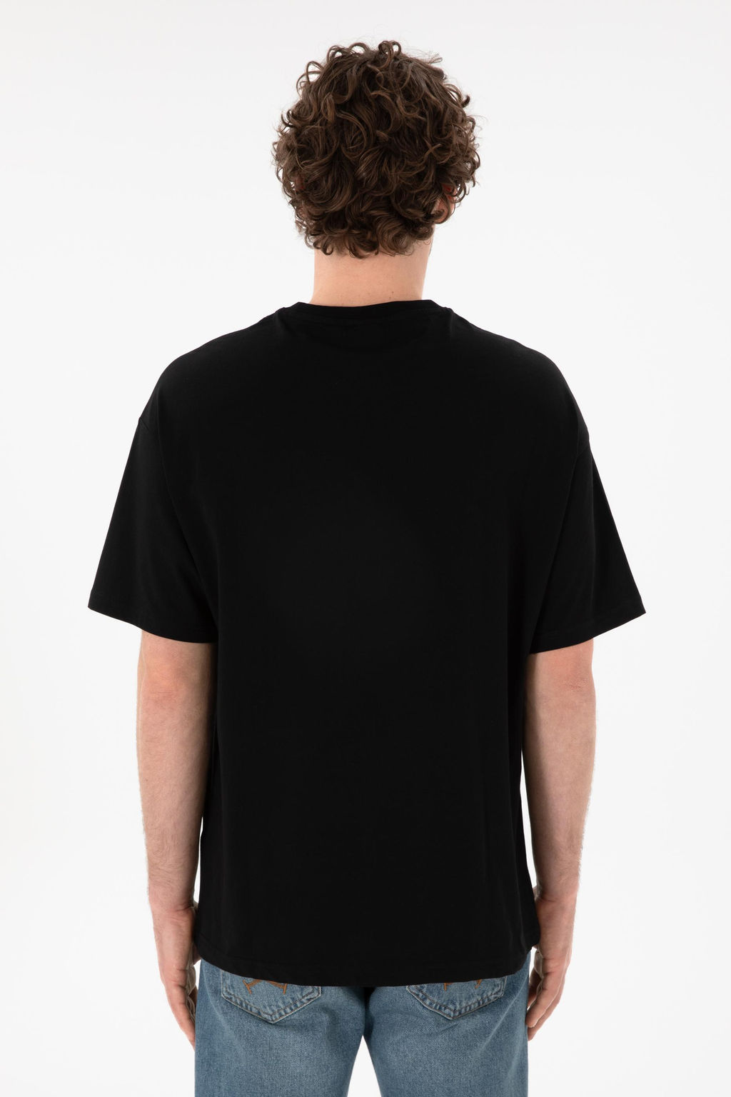 Erkek Oversize Fit Bisiklet Yaka Siyah Ti__rt Sepette S_rpriz _ndirim - U.s. polo assn фото 6