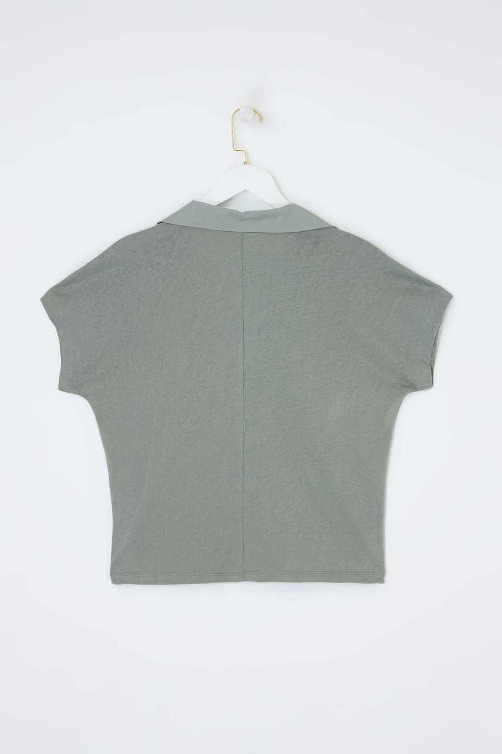 Ekru Regular/Normal Kal?p Polo Yaka Dusuk Kol Orme T-Shirt TWOSS26TS00078 - Trendyolmilla фото 4