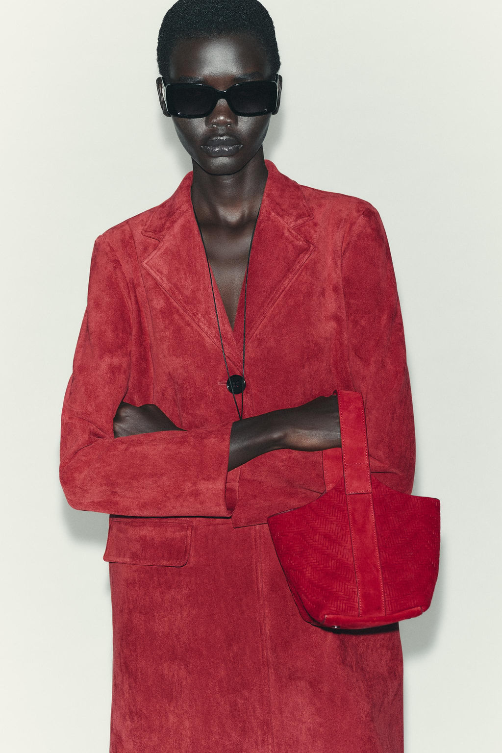 FAUX SUEDE FROCK COAT