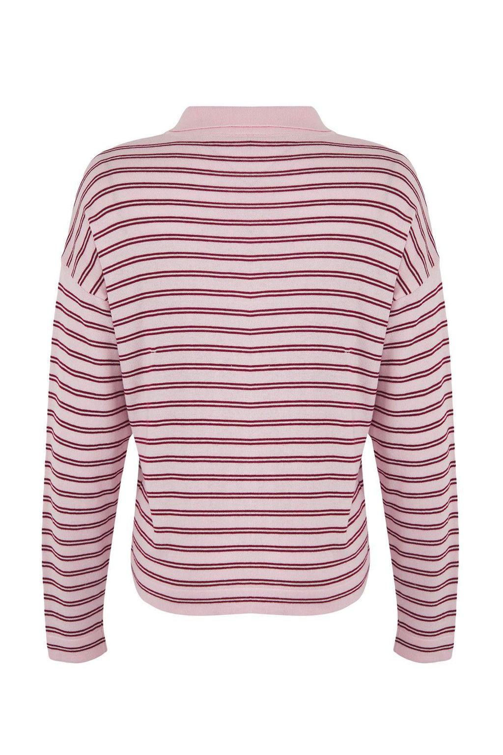 Wardrobe Essentials Pembe Premium Iplik/Ozel Iplikli Genis Kal?p Cizgili Triko Kazak TWOAW26KZ00195 - Trendyolmilla фото 6