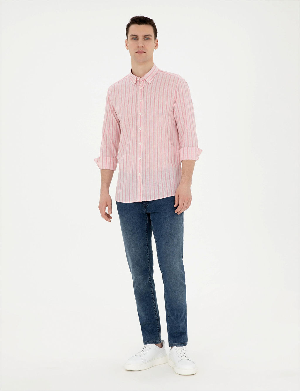 Pembe Slim Fit Uzun Kollu G_mlek - Pierre cardin фото 4
