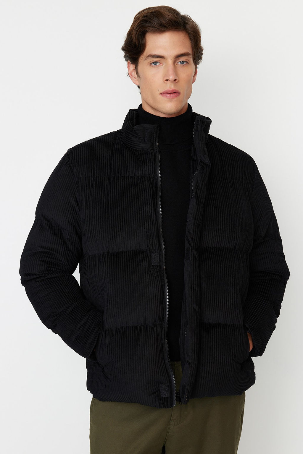 TRENDYOL MAN Camel Regular Fit Dik Yaka Fitilli Kadife Sisme K?sl?k Mont TMNAW22MO0182 - Trendyolmilla фото 15