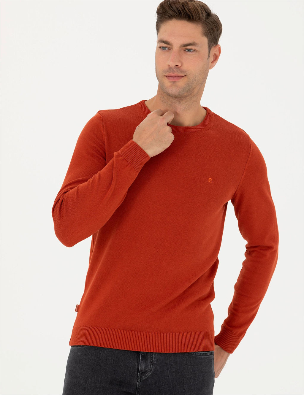 Kiremit Slim Fit Bisiklet Yaka Basic Triko Kazak - Pierre cardin фото 2