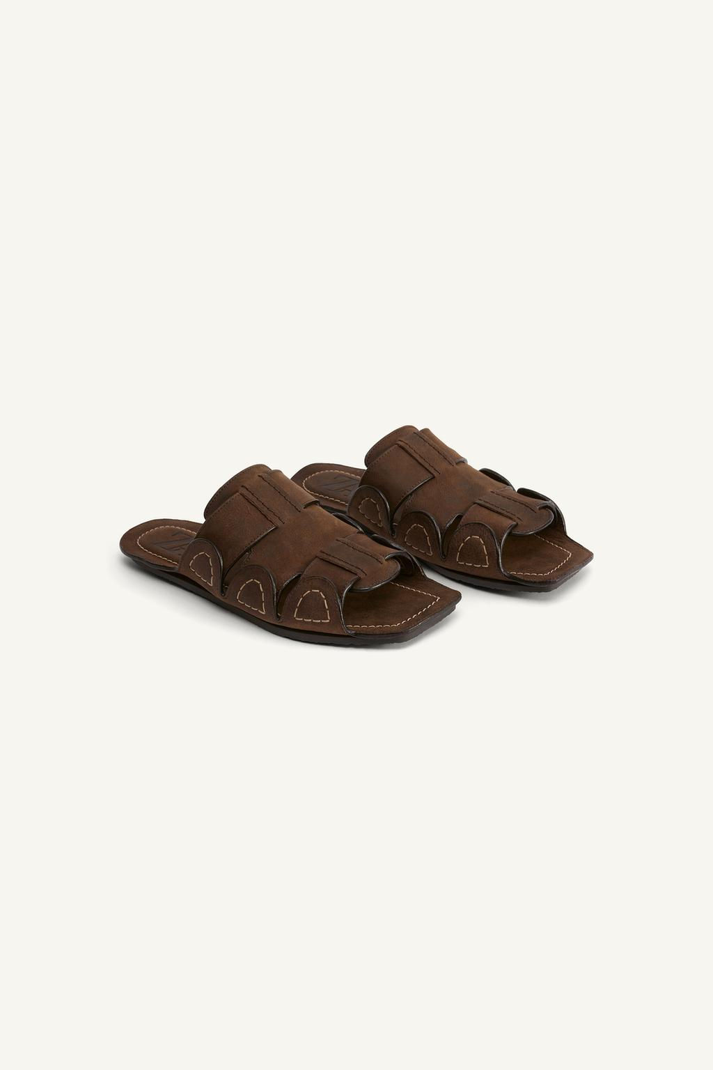 LEATHER SANDALS WITH STRAPS - LIMITED EDITION - Zara фото 5
