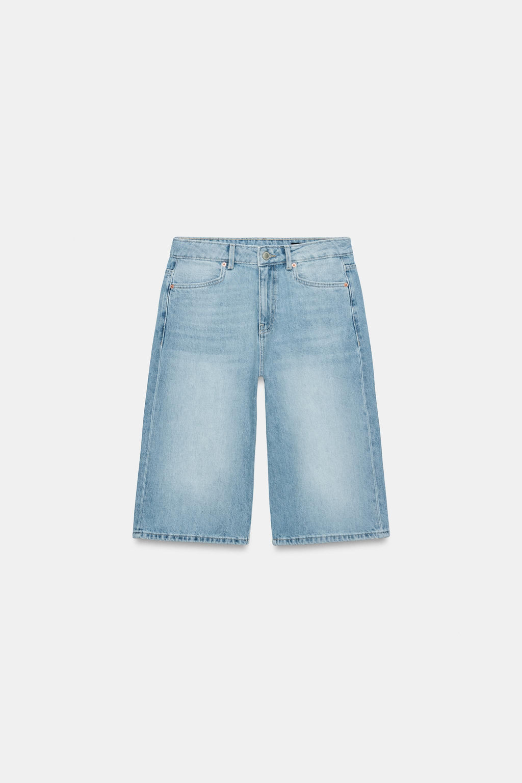 BERMUDA DENIM TIRO MEDIO ZW COLLECTION / Azul claro - Zara фото 6