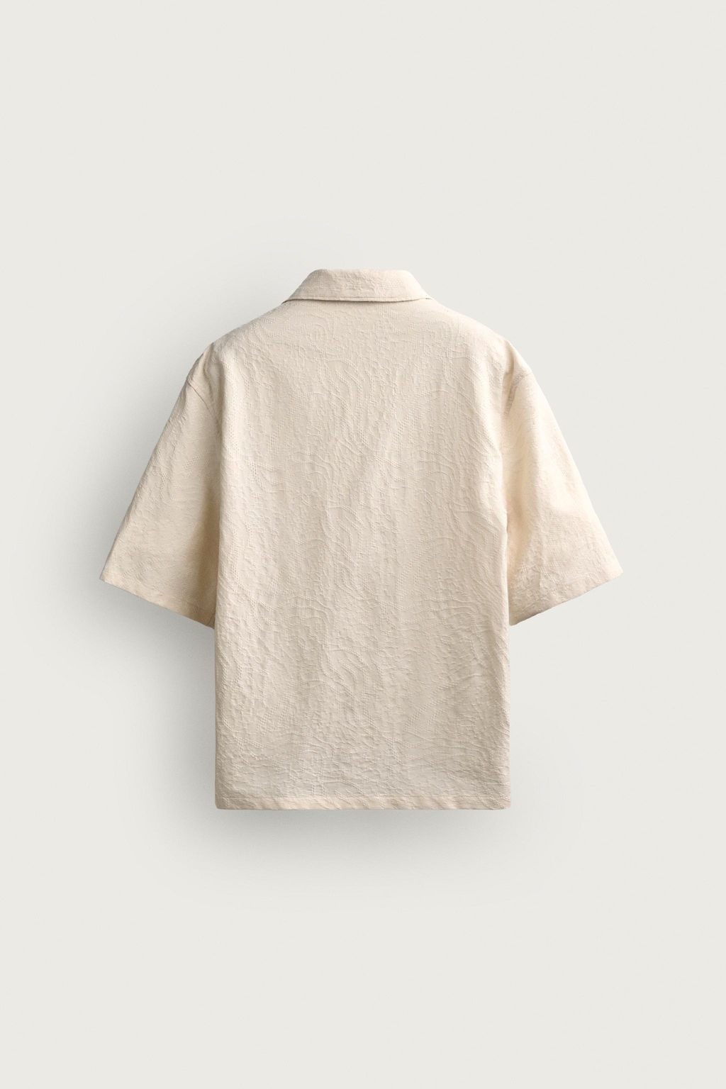 CAMISA POLO RELAXED FIT JACQUARD / Beige claro - Zara фото 9