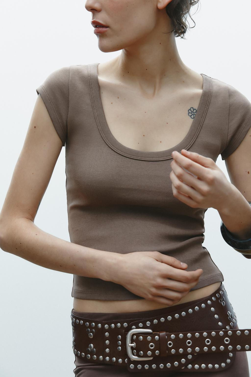 ROUND NECK T-SHIRT - Zara фото 11