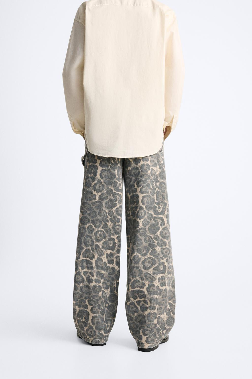 ANIMAL PRINT CARPENTER TROUSERS - Zara фото 7
