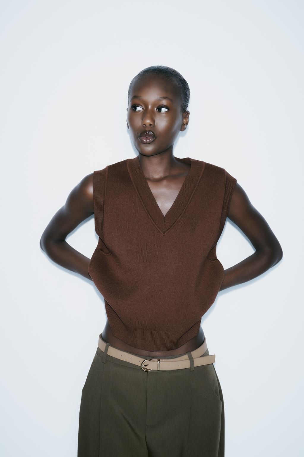 PLAIN KNIT VEST - Zara фото 2