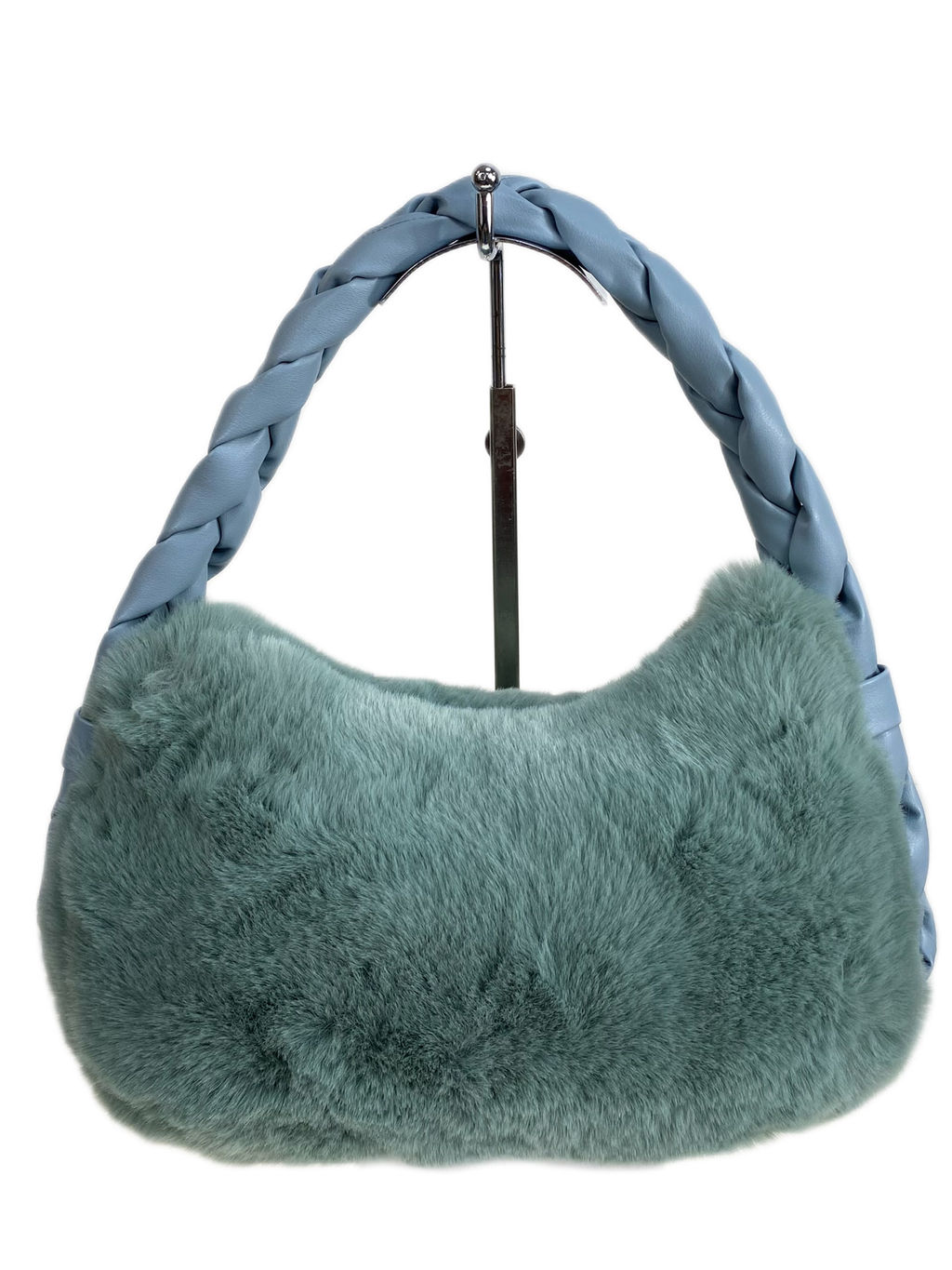 Женская сумка из искусственного меха, цвет светло зеленый - Greta фото 2