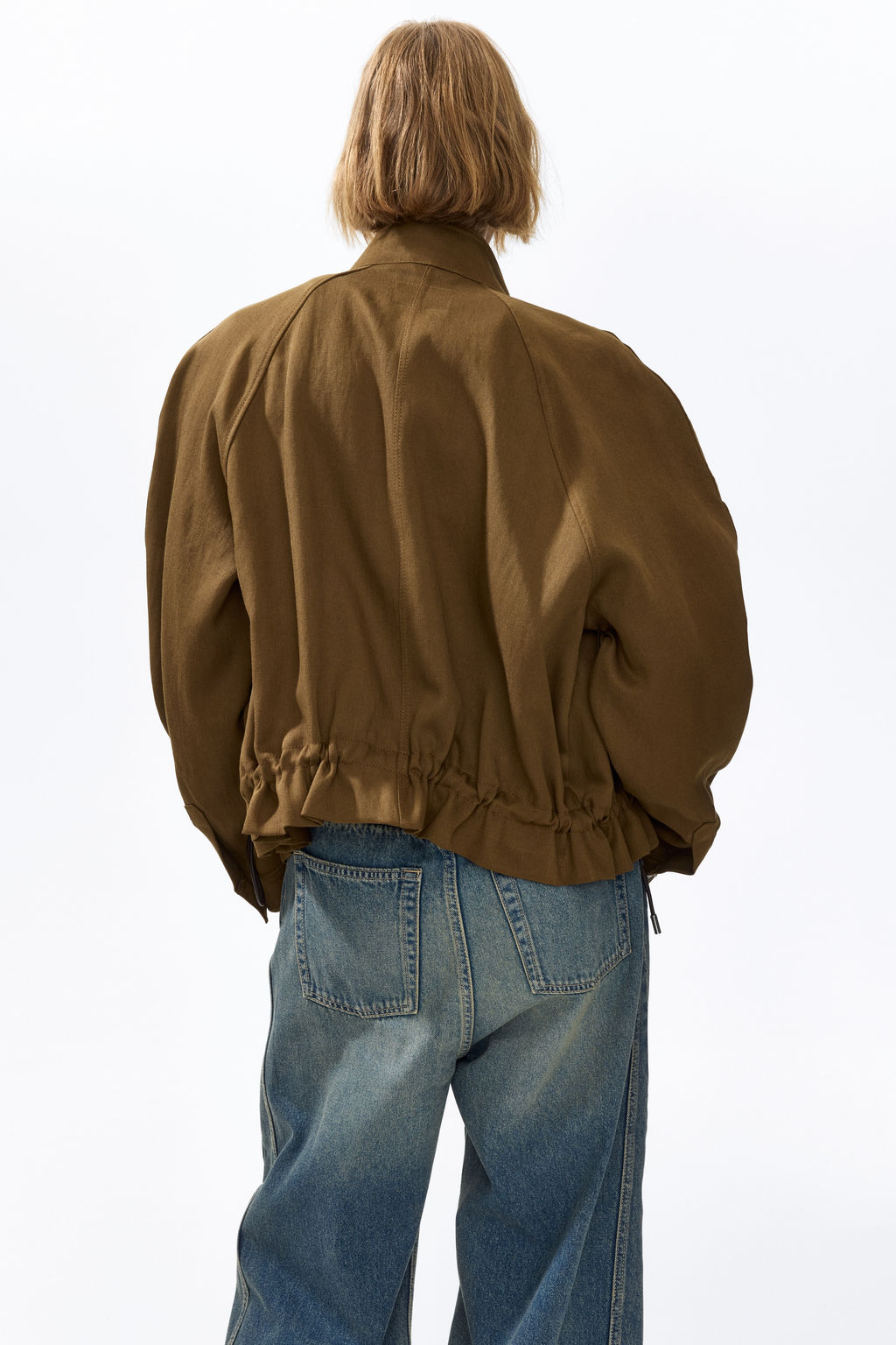 Chaqueta oversize en mezcla de lino - H&m фото 5