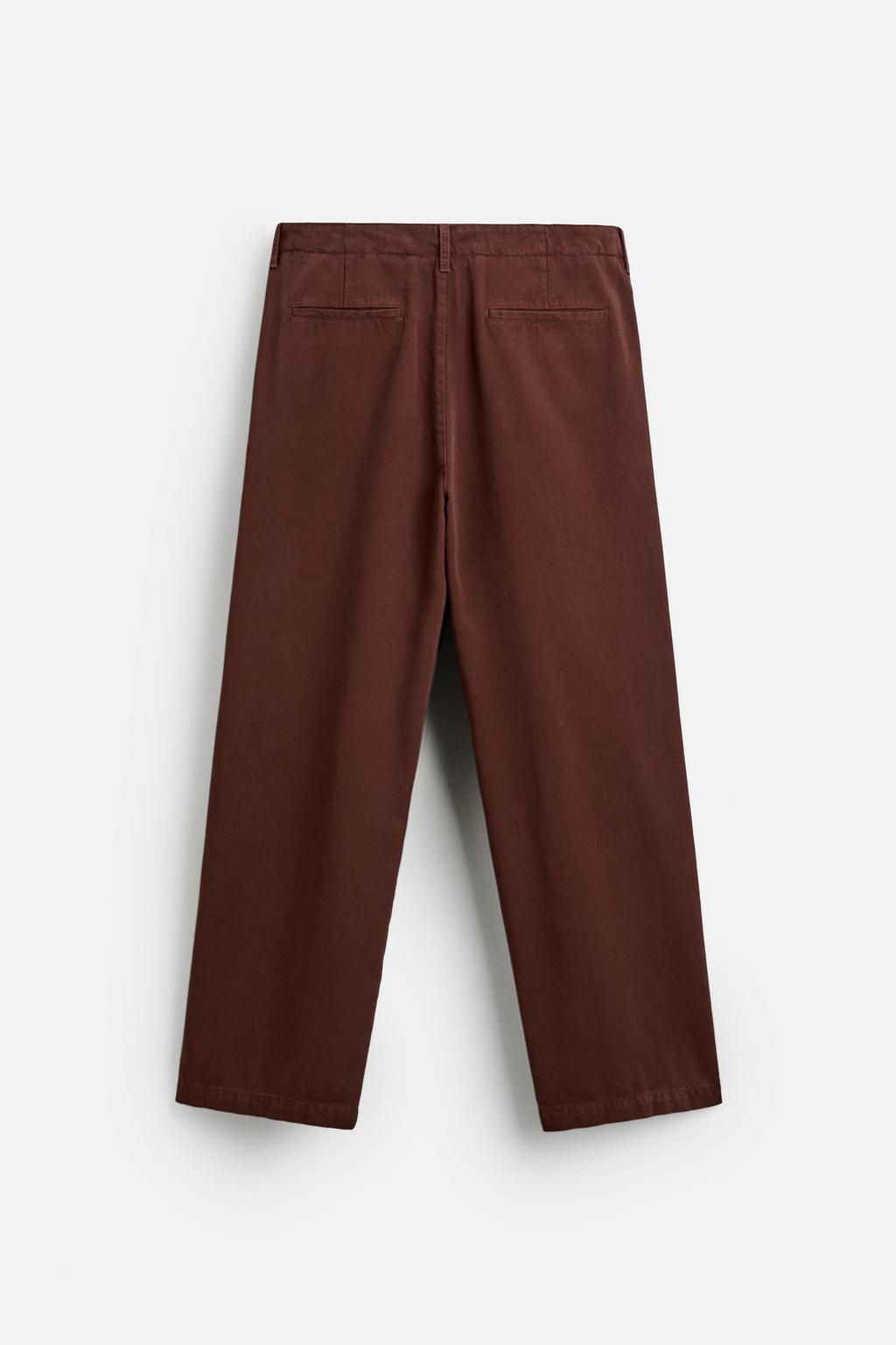 TWILL TEXTURED CHINO TROUSERS - Zara фото 7