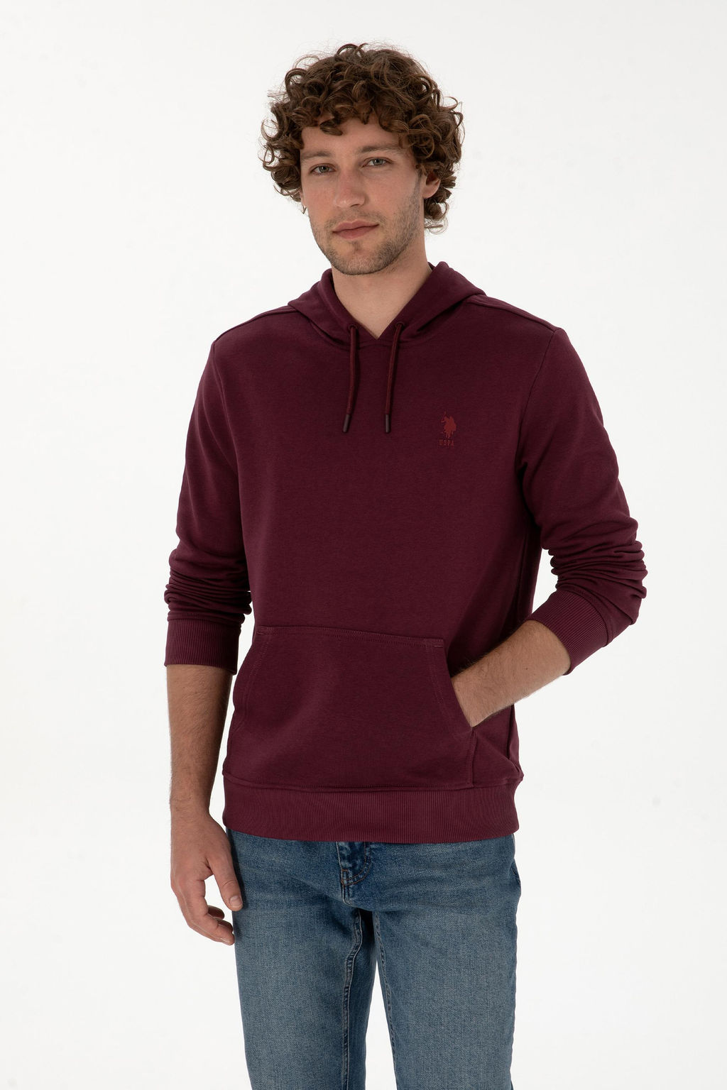 Erkek Bordo Basic Sweatshirt Sepette S_rpriz _ndirim - U.s. polo assn фото 3