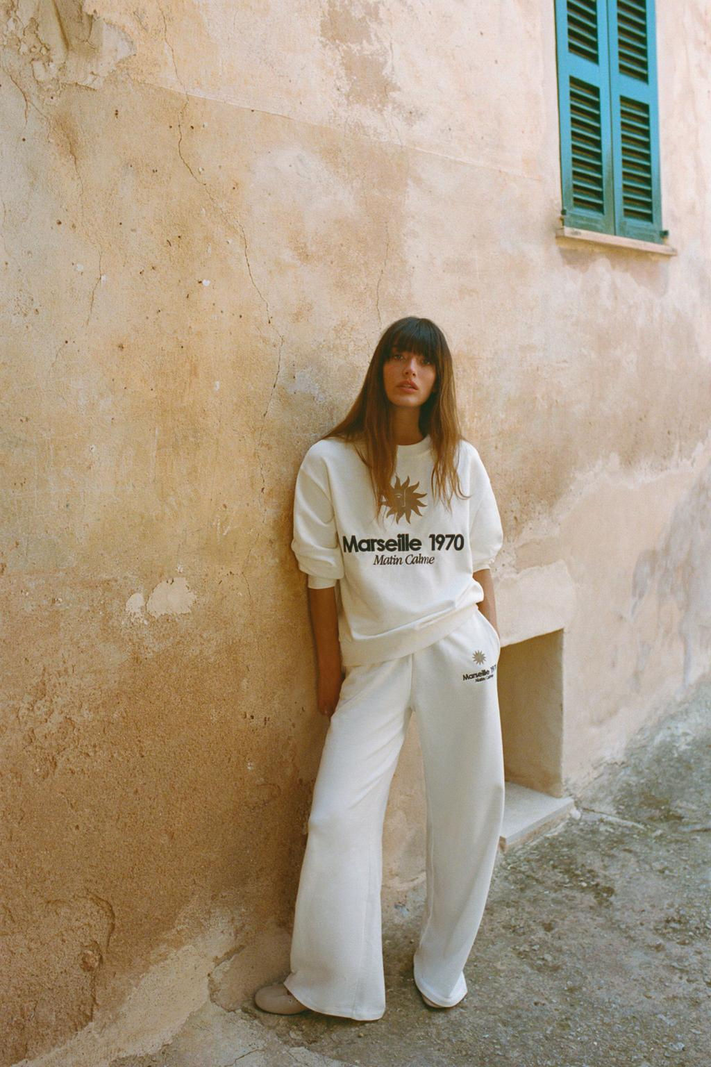 EMBROIDERED PLUSH JERSEY TROUSERS