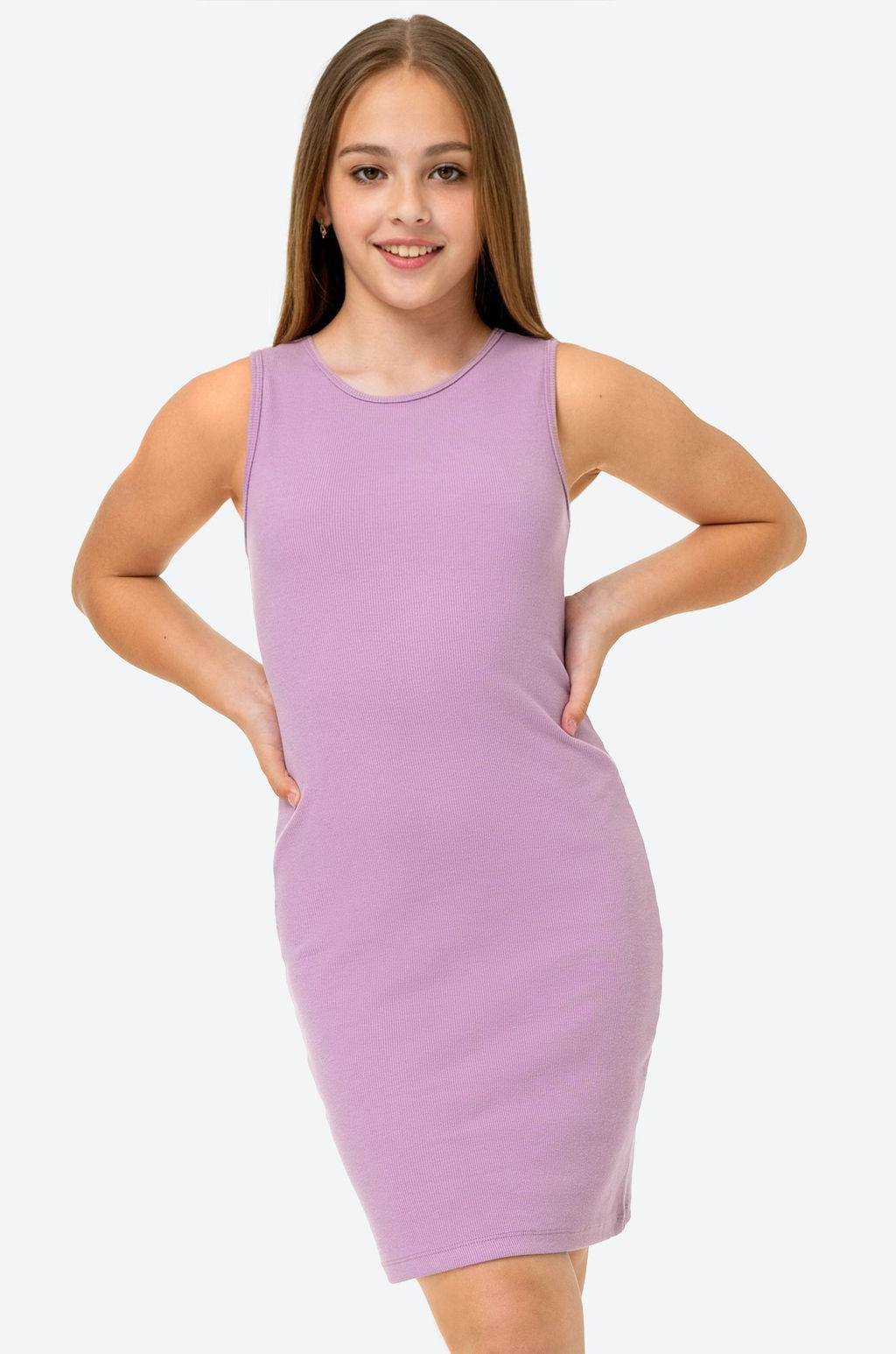 Летнее платье-майка для девочки в рубчик Happyfox