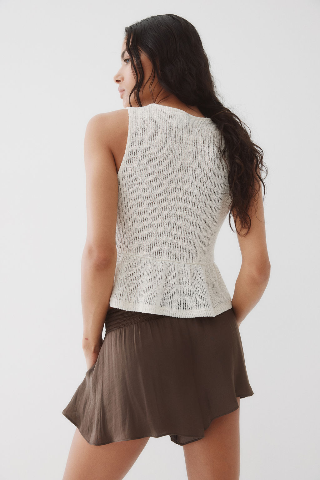 Pantal?n corto vaporoso con cord?n de ajuste - H&m фото 6