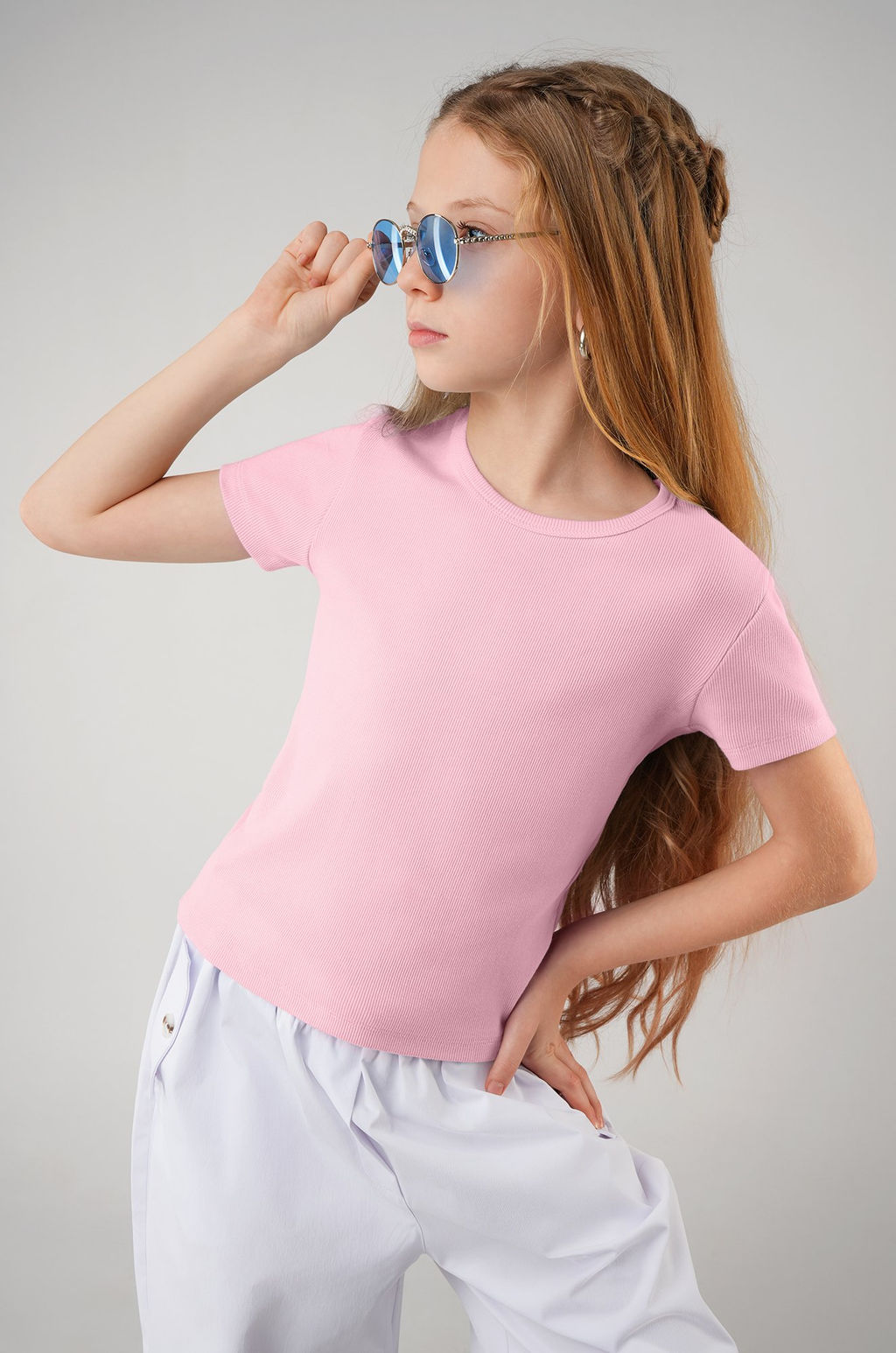 Футболка для девочки в рубчик из рибаны Happyfox  фото 17