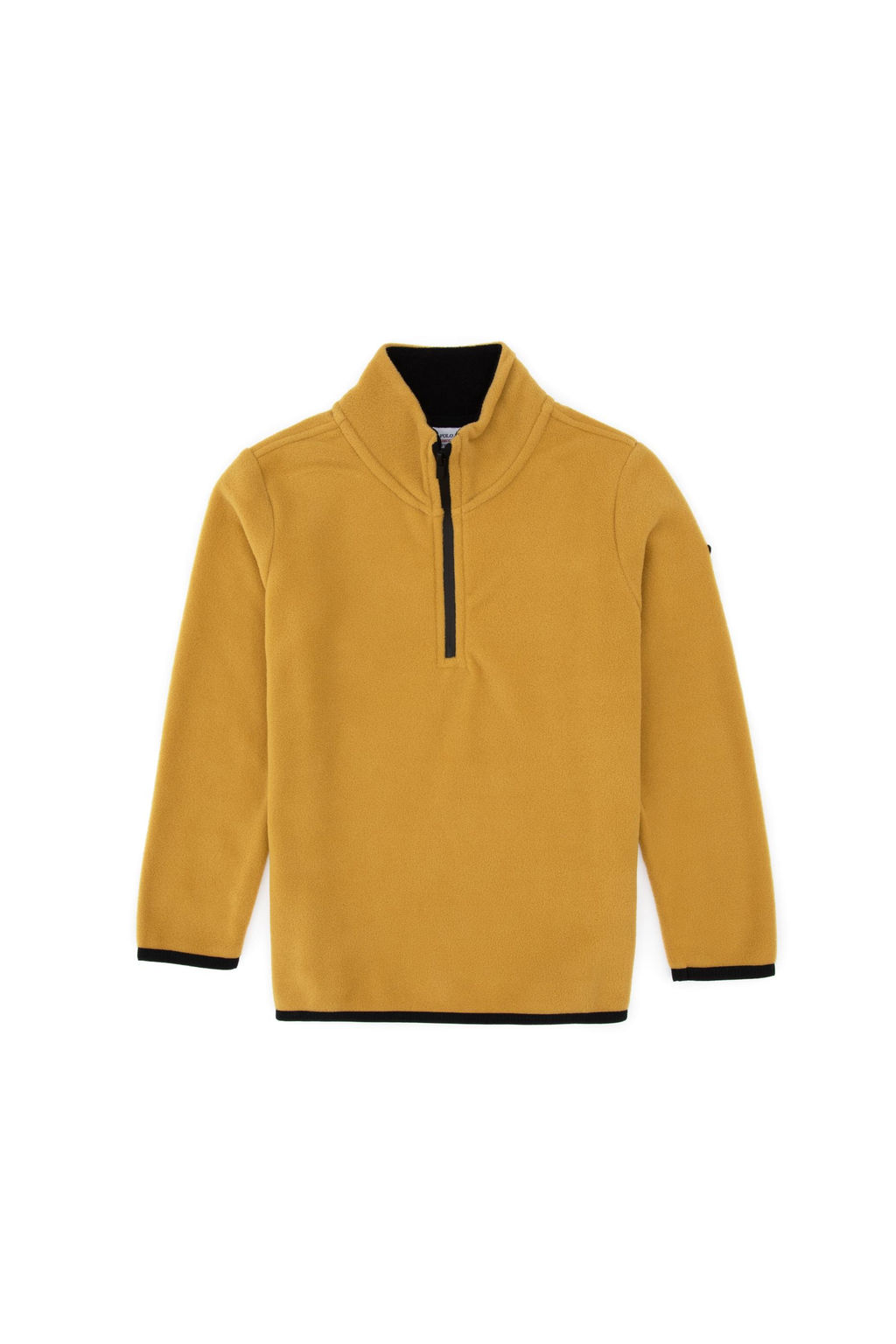 Erkek _ocuk Hardal Fermuarl_ Yaka Sweatshirt