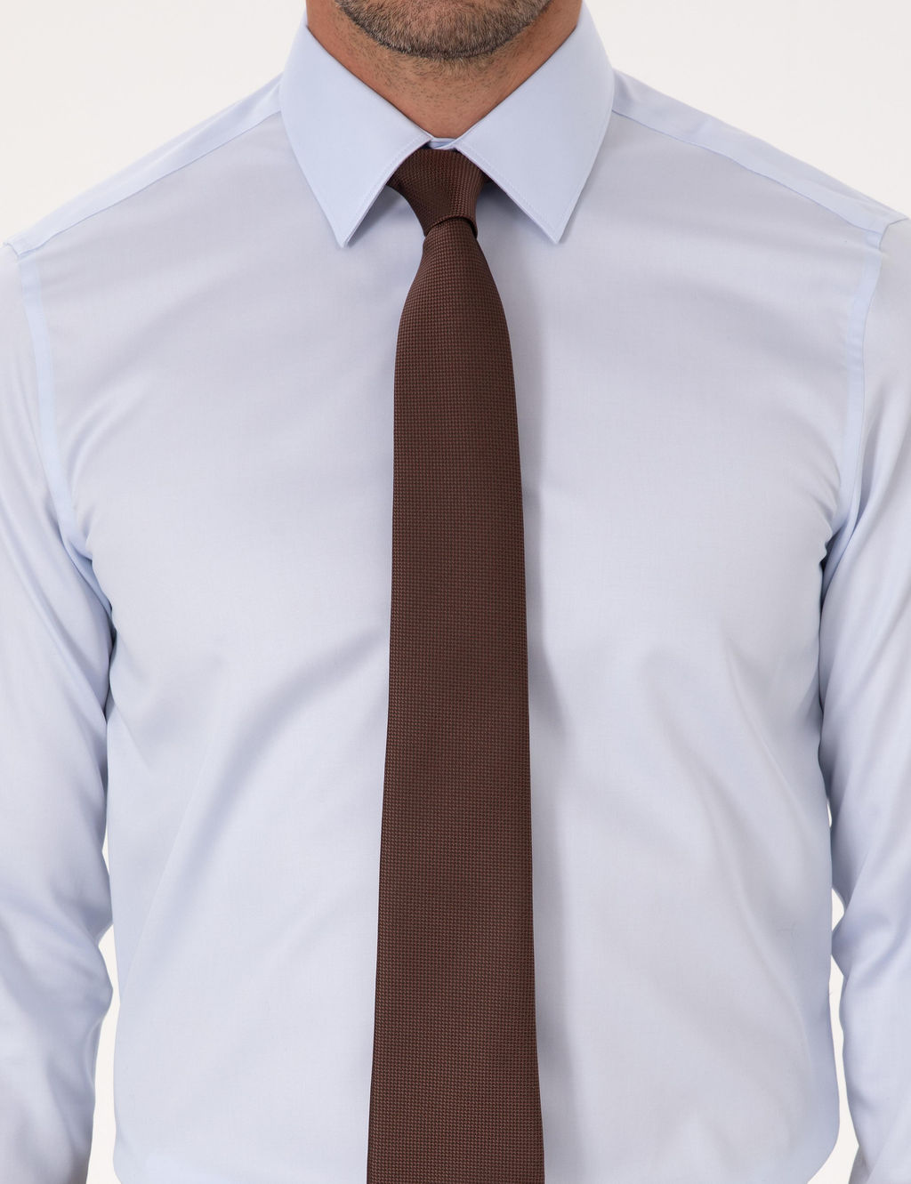 A__k Mavi Slim Fit %100 Pamuk Non Iron Kolay _t_lenebilir Klasik G_mlek - Cacharel фото 6