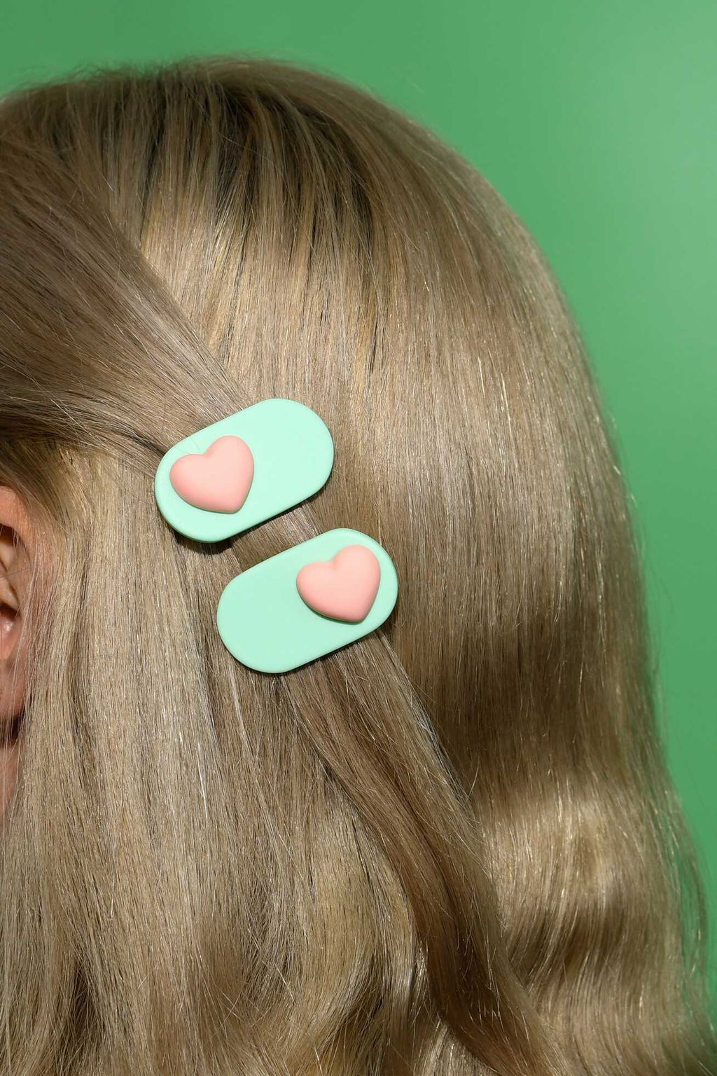 Набор заколок для волос зажим, арт. 71779 / 10 СЕРДЕЧКИ (в наборе: 2шт., 3,9 см, черный металл, по