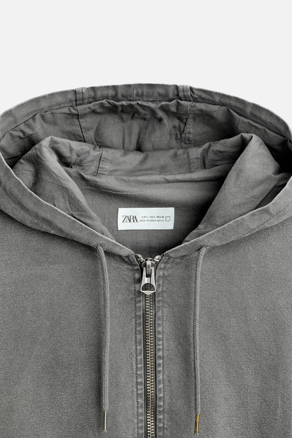 WASHED HOODED JACKET - Zara фото 8