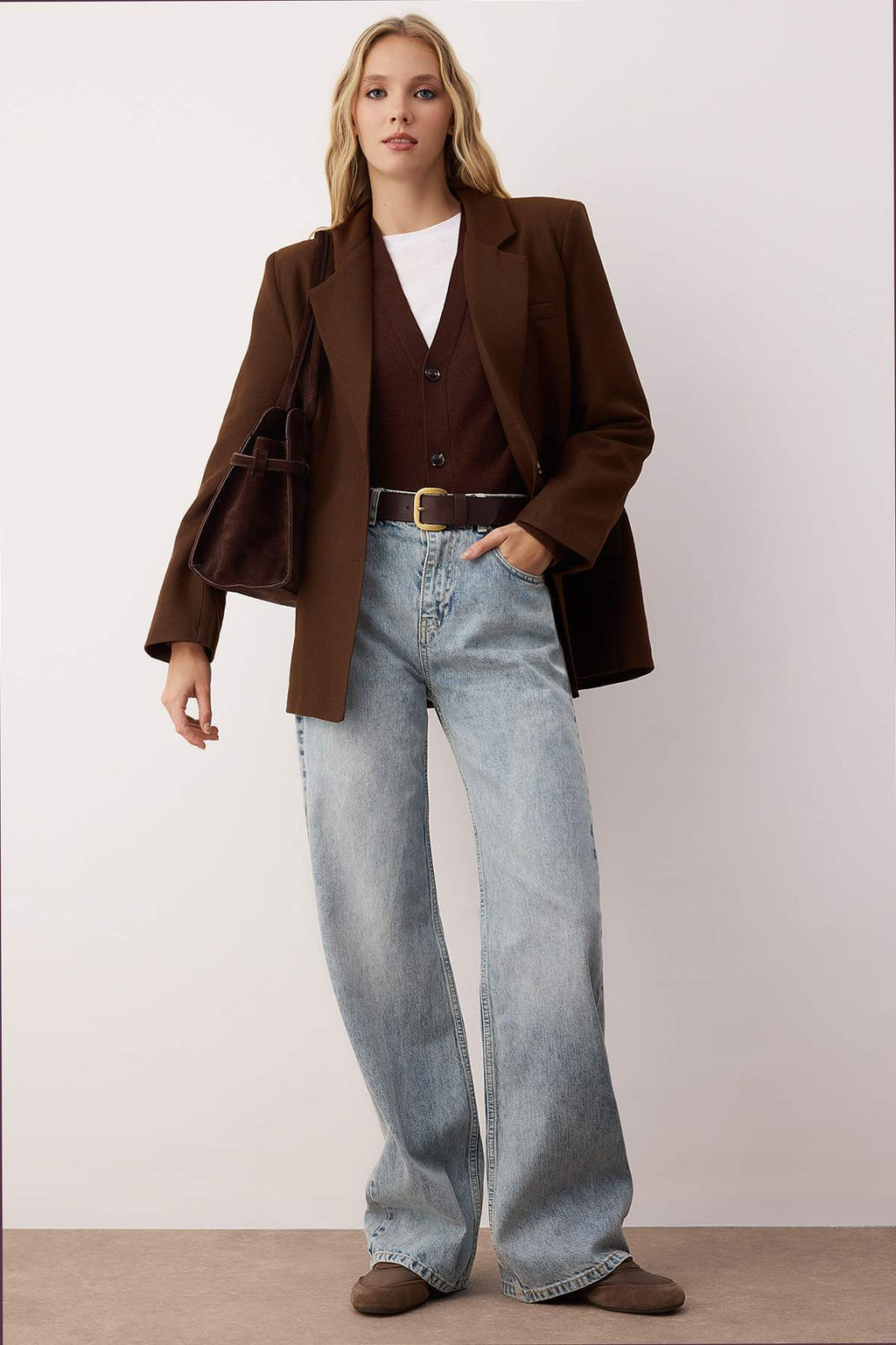 Mavi Yuksek Bel Bel Wide Leg Jeans TWOAW26JE00079 - Trendyolmilla фото 5