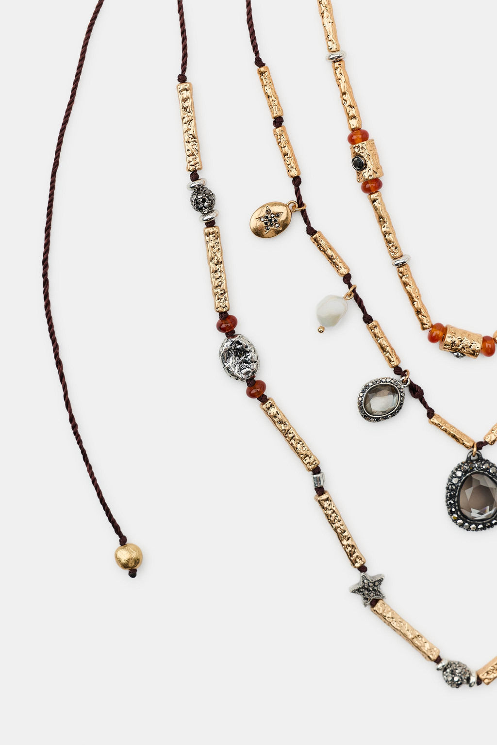 PACK 3 COLLARES CORD?N CHARMS JOYAS / Dorado - Zara фото 5
