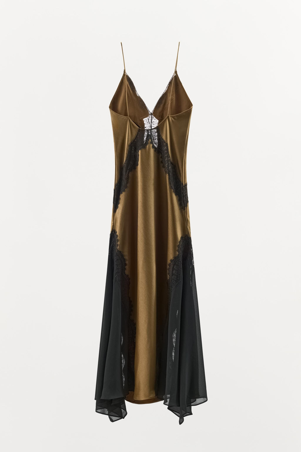 SATIN AND LACE COMBINED DRESS - Zara фото 5