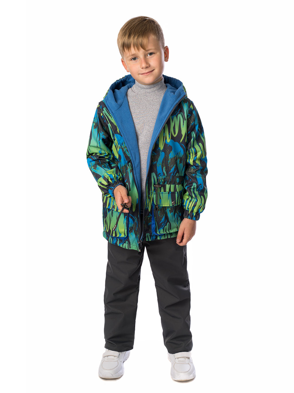 Брюки на поясе демисезонные серые (86-92, 52)