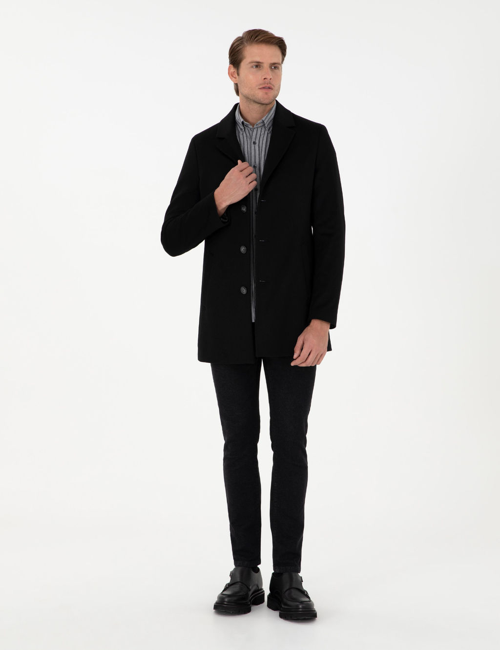 Siyah Ex. Slim Fit Ka_e Kaban - Pierre cardin фото 4