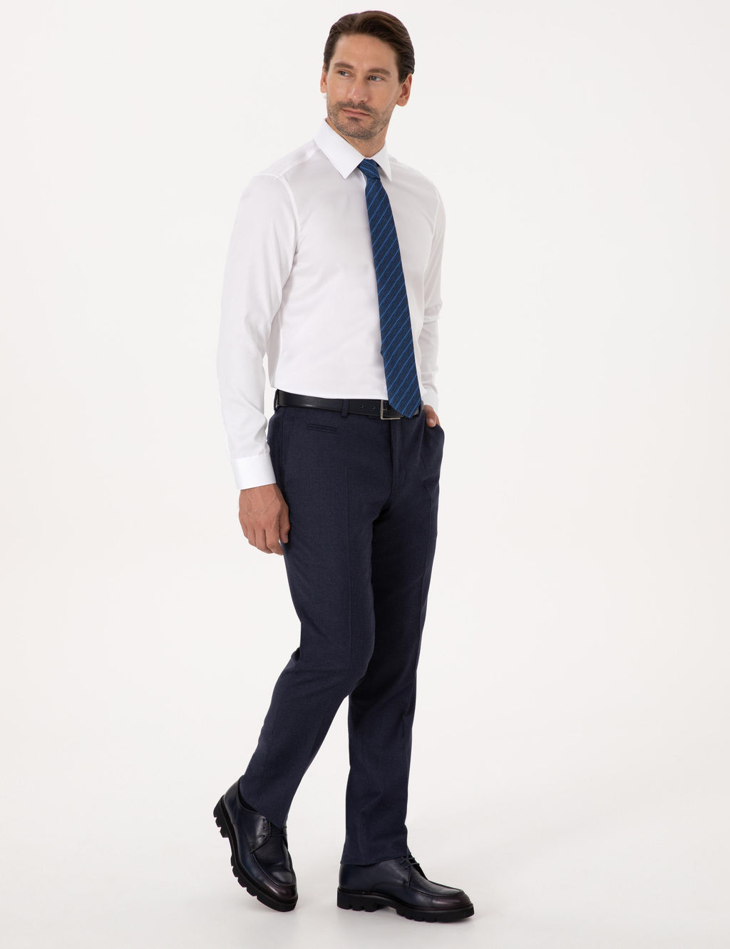 Beyaz Slim Fit %100 Pamuk Non Iron Kolay _t_lenebilir Klasik G_mlek - Cacharel фото 4