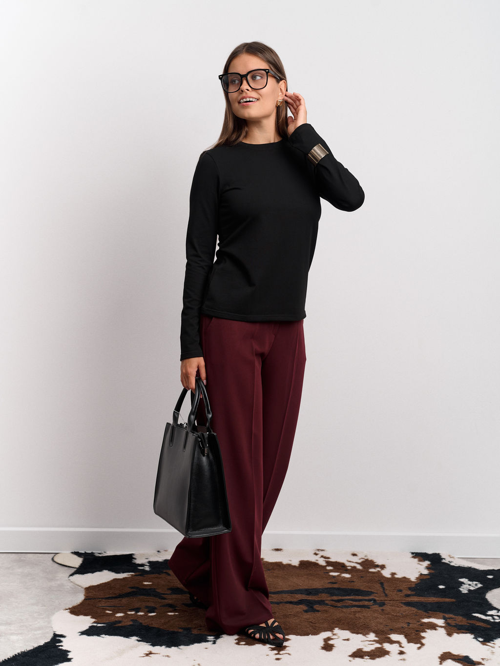 Лонгслив женский "Cкин" черный