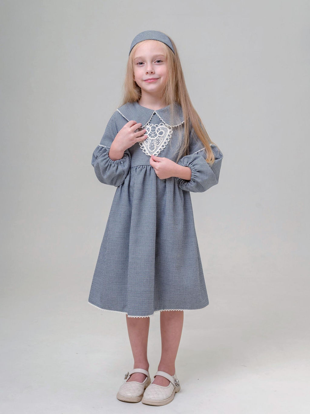 ДЛ 26-3 платье для девочки Мира серый