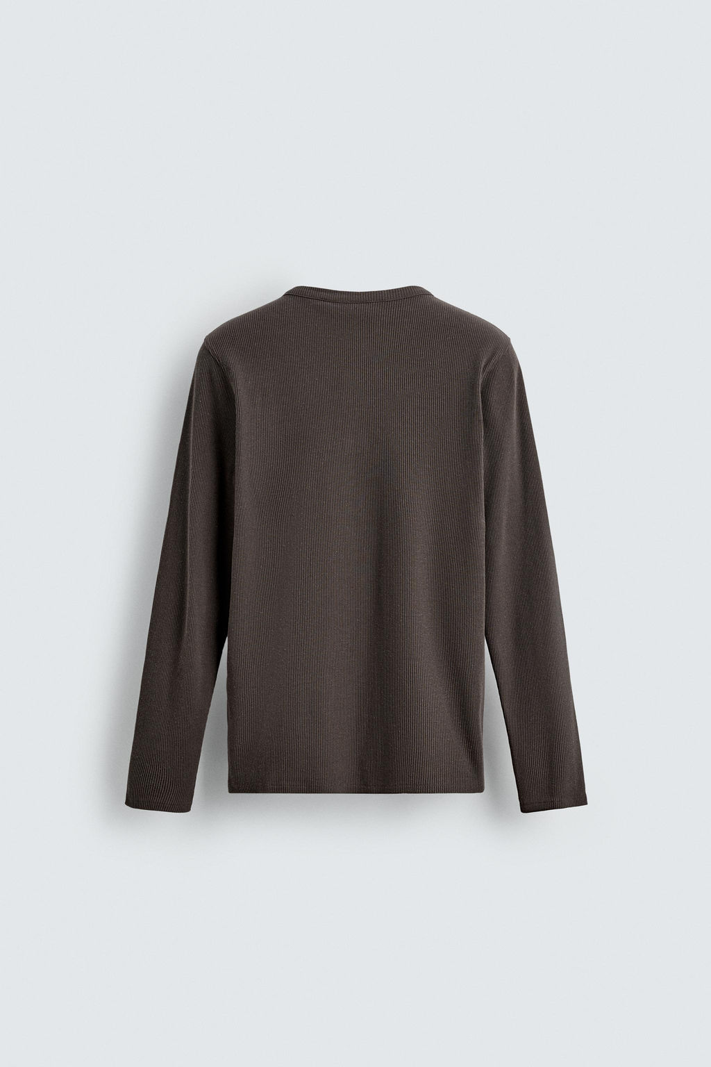 COTTON - HEMP BUTTON-NECK T-SHIRT - Zara фото 8