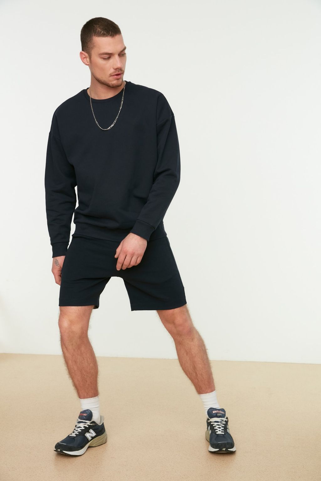 TRENDYOL MAN Lacivert Oversize/Genis Kesim Ici Polar/S?cak Tutan Bask?l? Sweatshirt TMNAW22SW0959 - Trendyolmilla фото 4