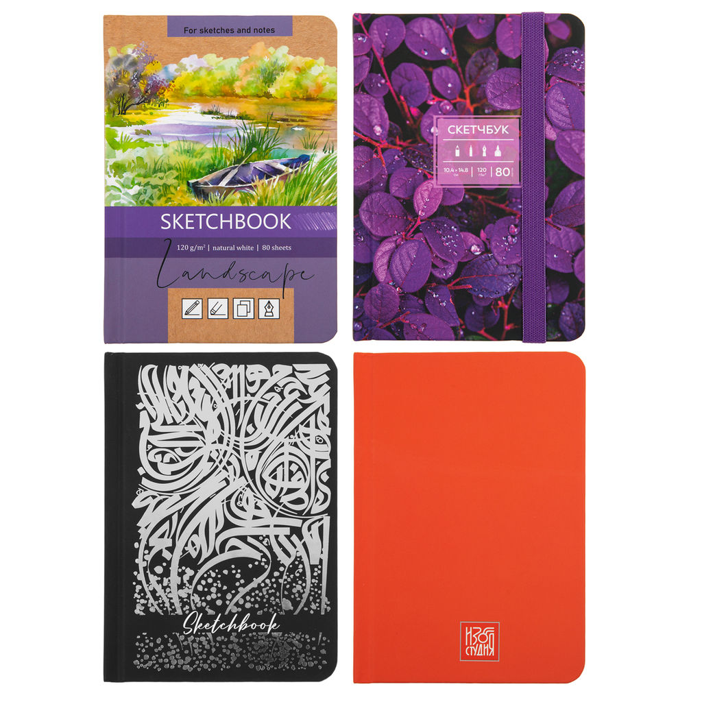 Аква-колор IZO-BK-1015 Скетчбук 120 г/м2 120 г/м2 14.8 х 10.4 см сшивка 80 л. 01 красный