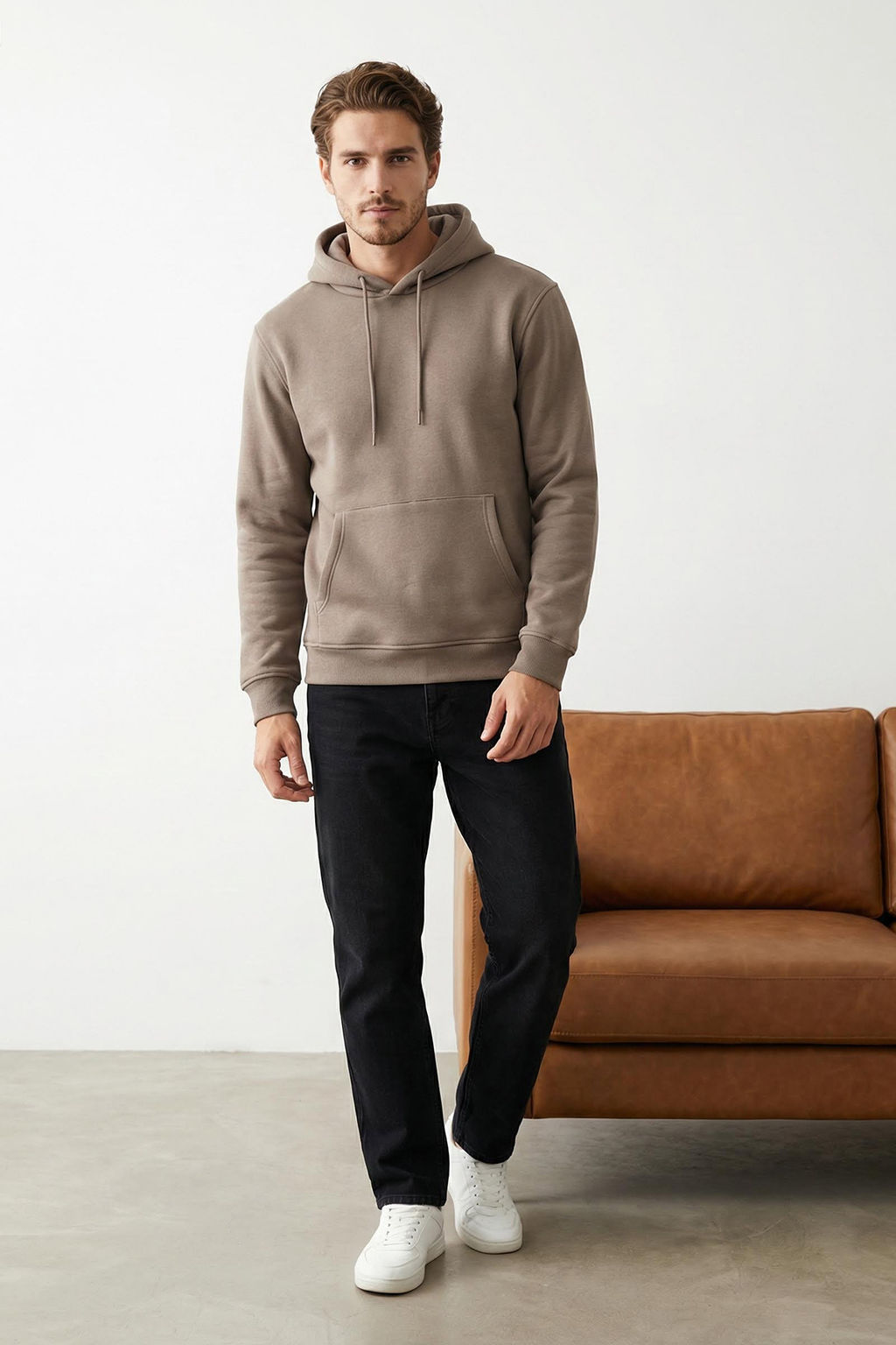 TRENDYOL MAN Vizon Basic Regular/Normal Kesim Kapusonlu Ici Polarl? Kanguru Cepli Sweatshirt TMNAW20SW0163 - Trendyolmilla фото 57
