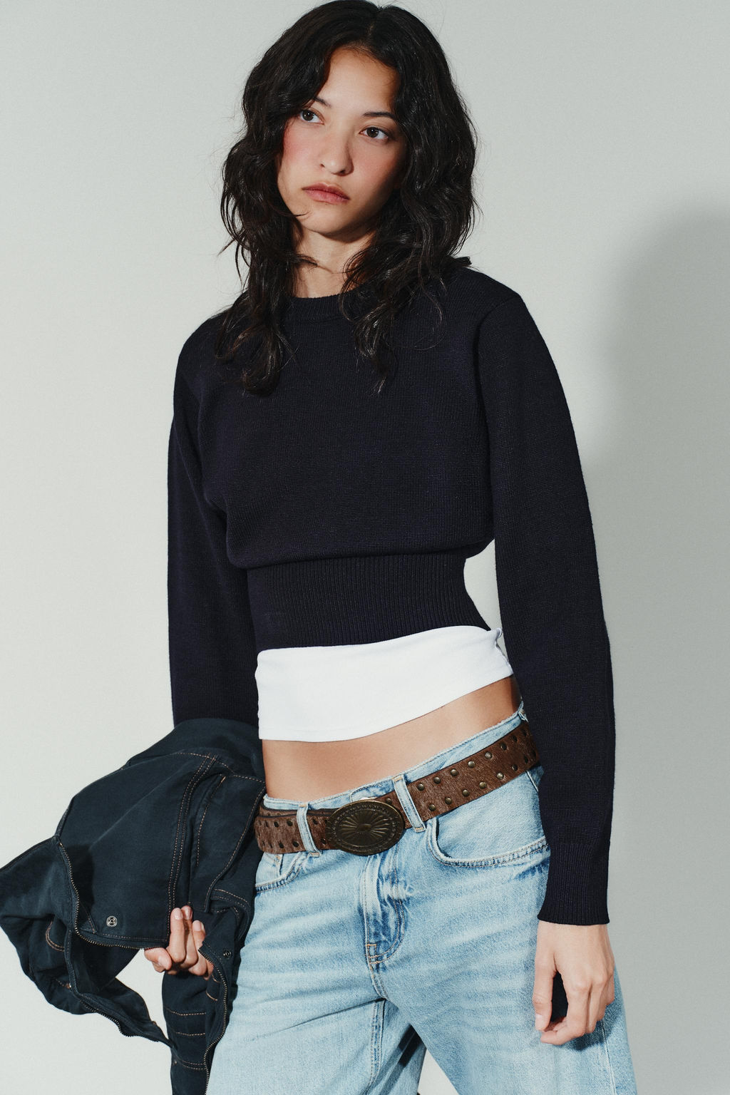 PLAIN KNIT CROP SWEATER - Zara фото 2