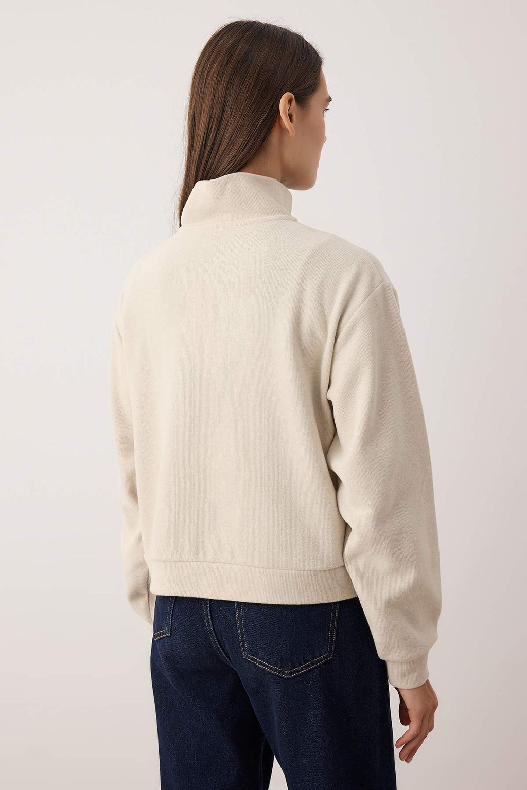 Antrasit Regular/Normal Kal?p Yar?m Pat Fermuarl? Kal?nOrme Sweatshirt TWOAW26SW00059 - Trendyolmilla фото 8