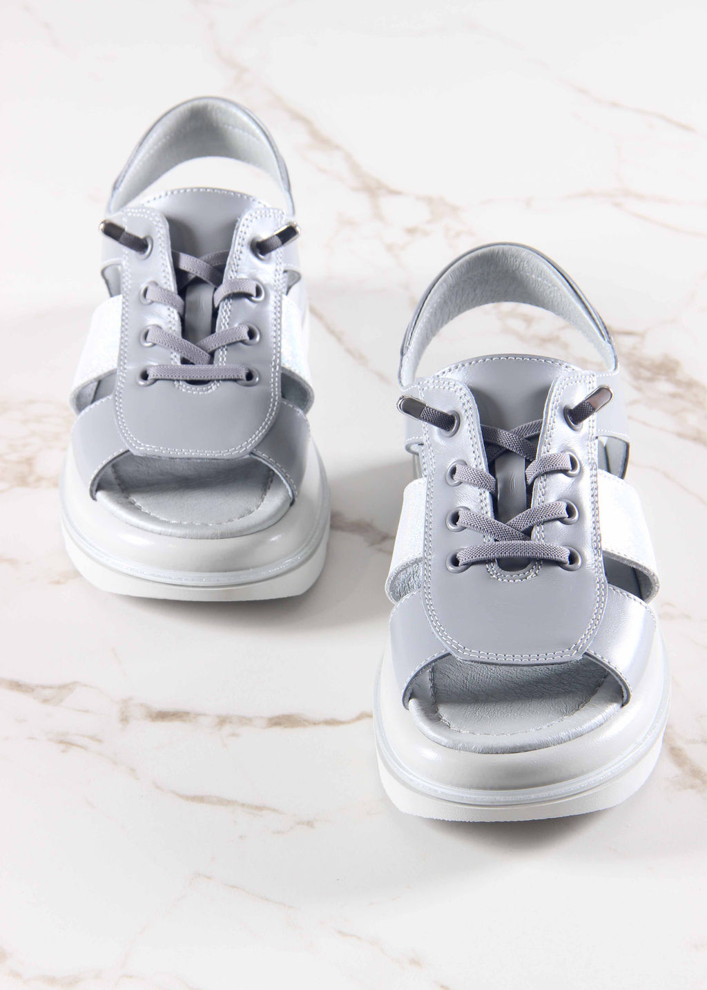 Босоножки 2029.2525gr. Серый белый ибица