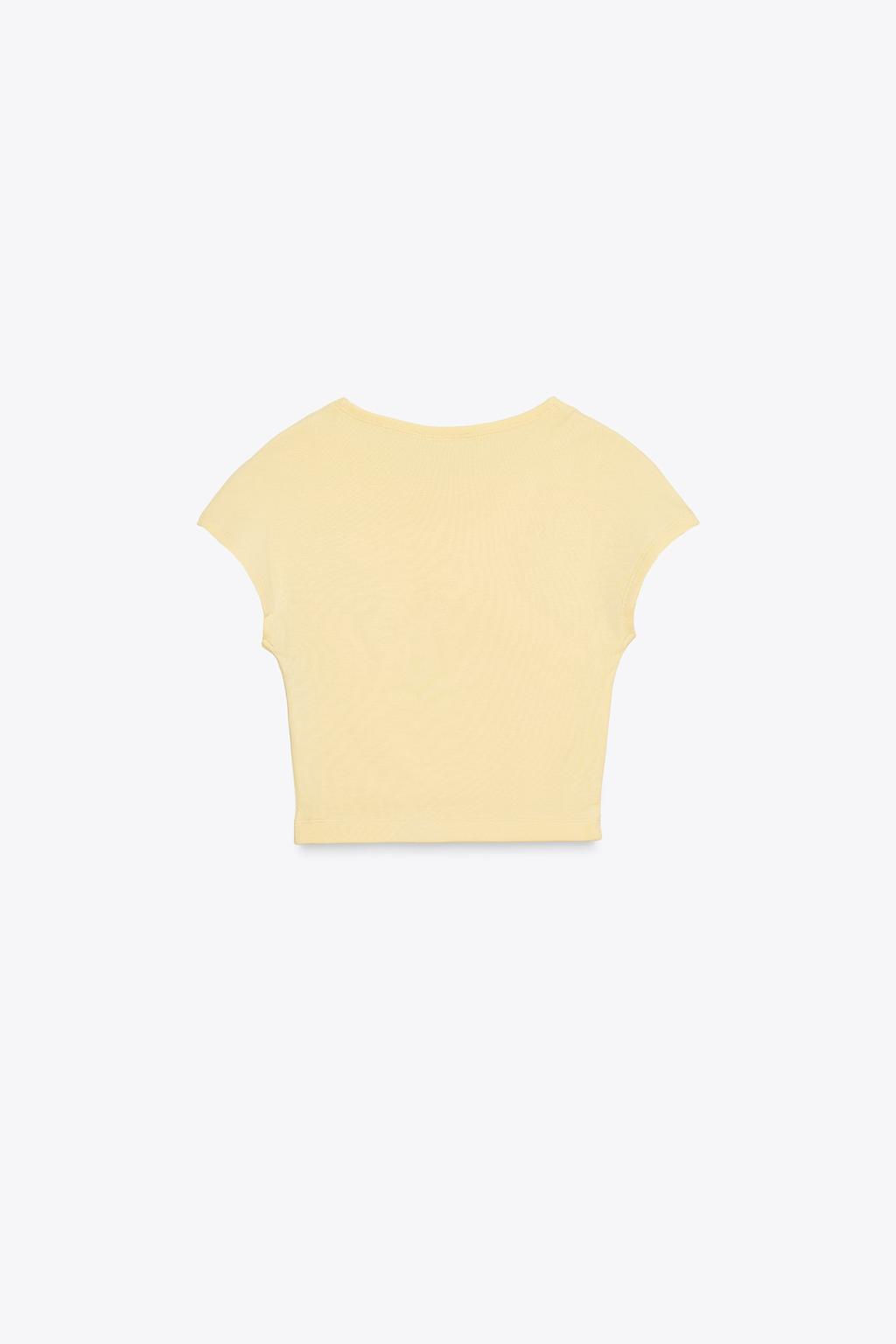 COTTON MODAL CROP T-SHIRT - Zara фото 35