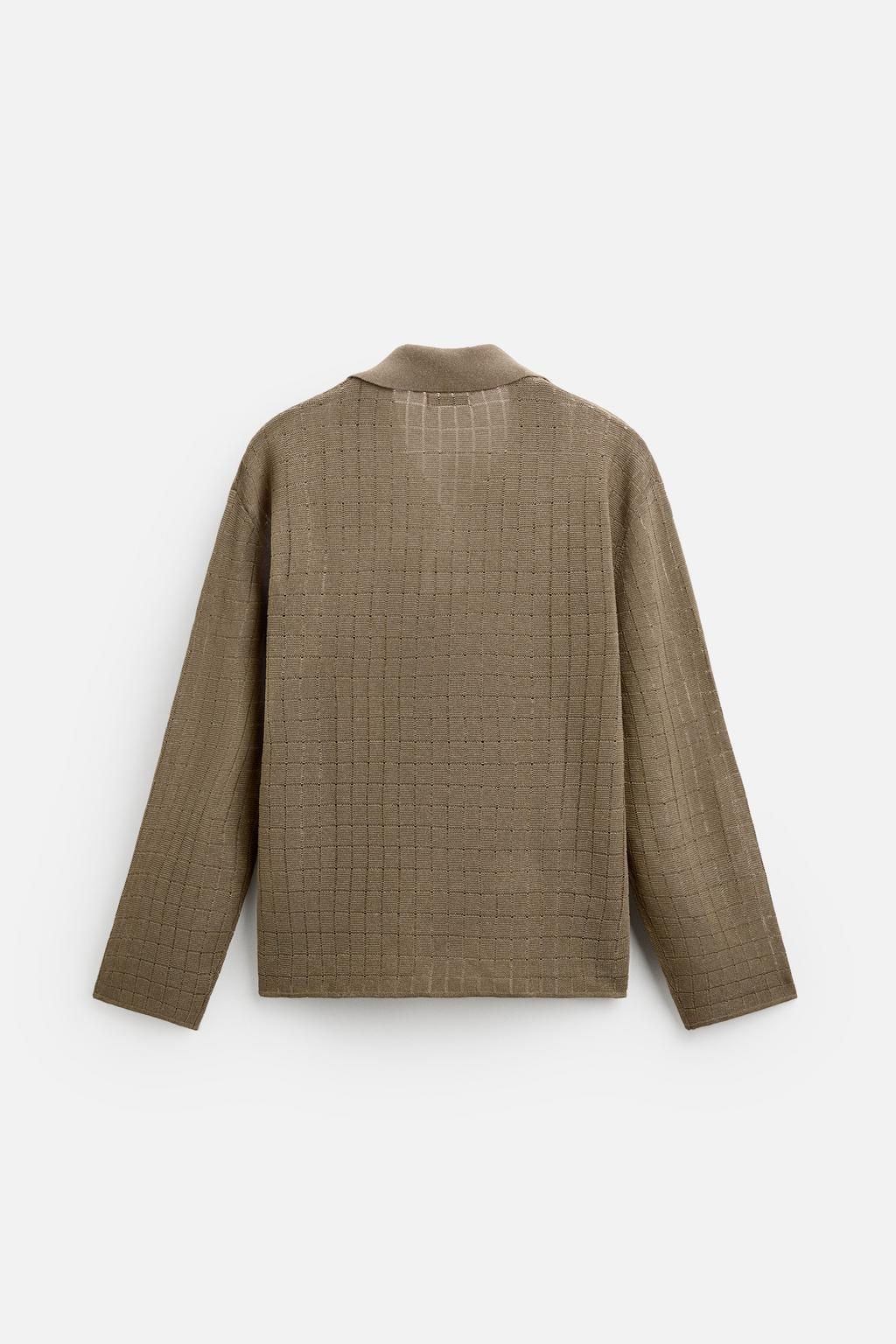 TEXTURED KNIT POLO SHIRT - Zara фото 8