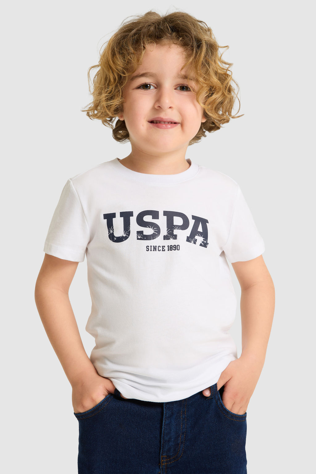 Erkek _ocuk Beyaz Bisiklet Yaka Basic Ti__rt - U.s. polo assn фото 6
