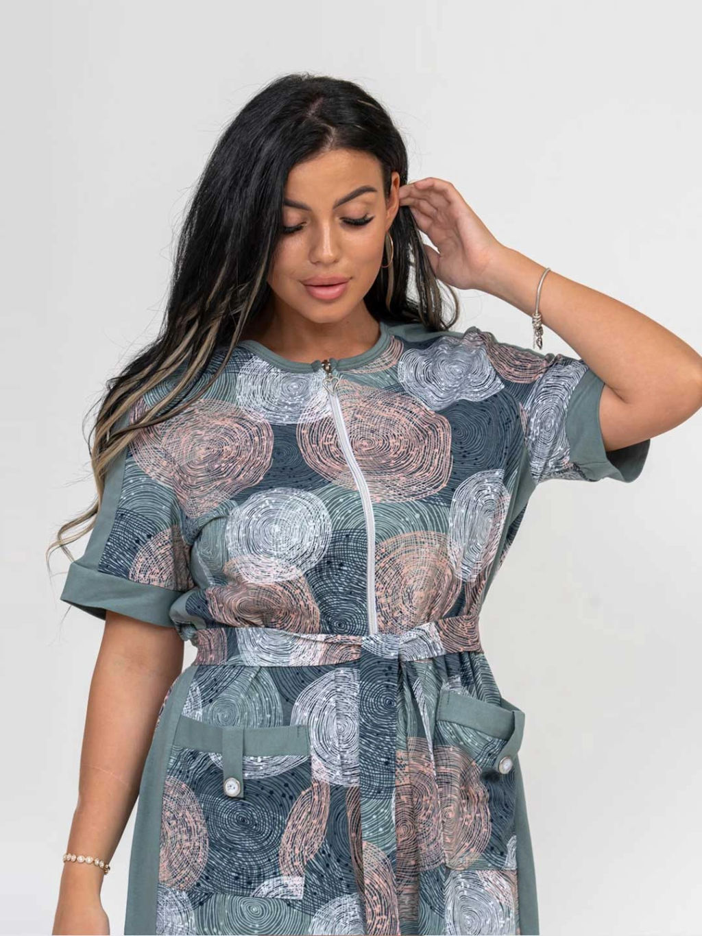 Халат женский, цвет зеленый