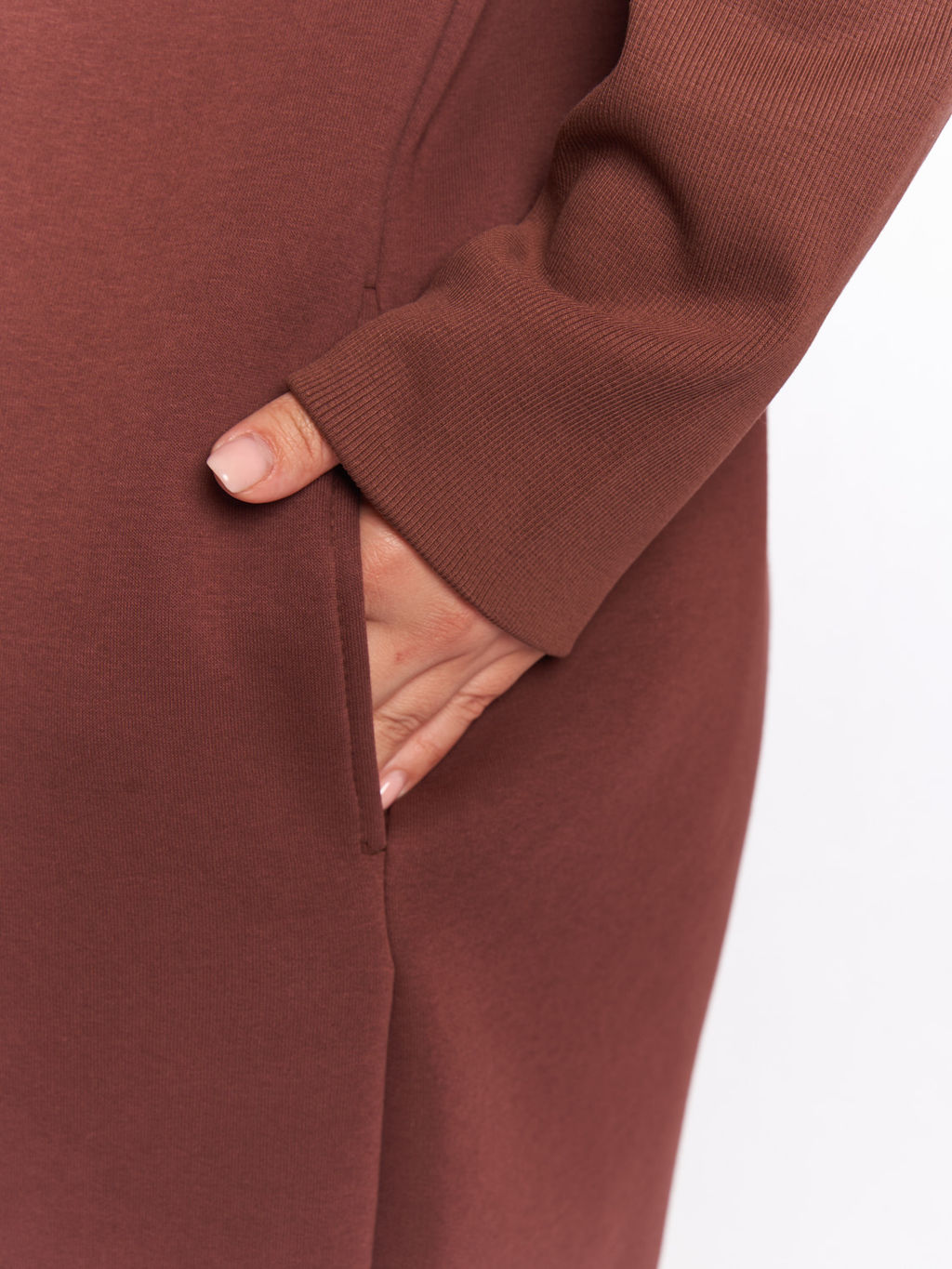 Пальто из футера PL10261BRW20