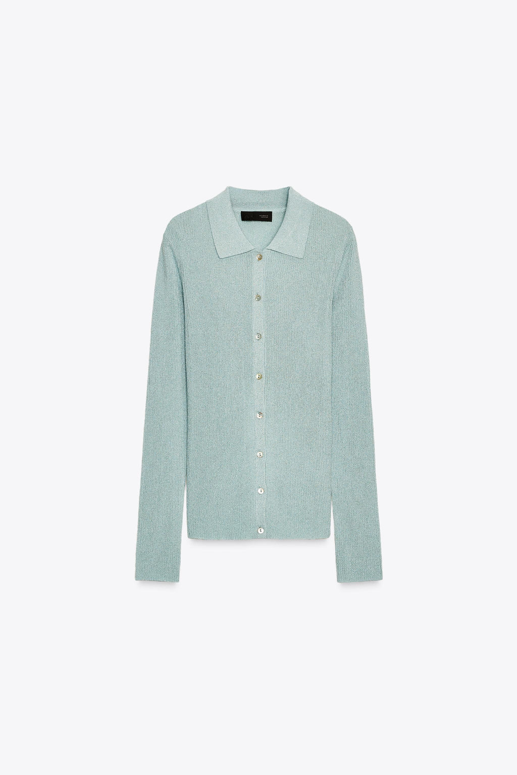 METALLIC THREAD KNIT POLO TOP - Zara фото 7