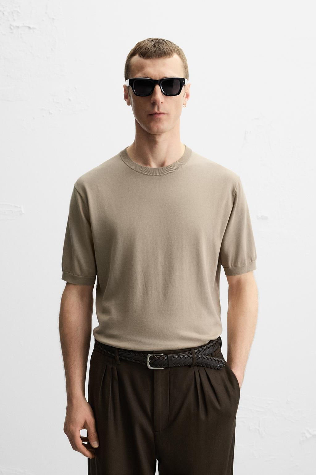 REGULAR FIT KNITTED T-SHIRT - Zara фото 2